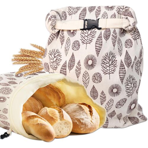 1PCS Sac à Pain en Cire d'Abeille 43x33 cm - respirant, lavable et réutilisable pour le pain au levain et le pain fait maison(Beige)