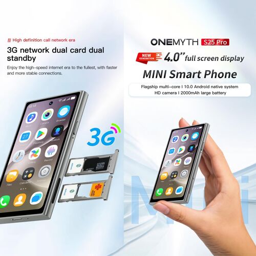 Smartphone Android 10 Quad-Core 4 Pouces 2GB+16GB Dual SIM 3G Rose YONIS