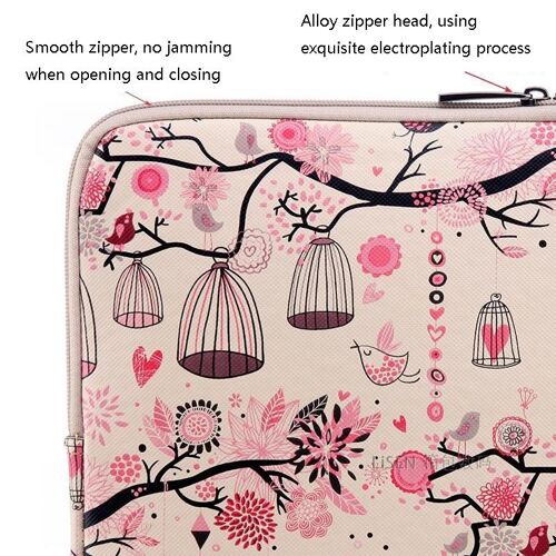 Sacoche Ordinateur Portable 11.6 Pouces Rose Imitation Cuir Étanche Anti-Choc Gris YONIS