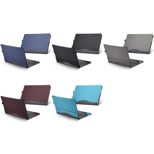 Sacoche Ordinateur Portable Cuir PU 13.9 Pouces Protection Antichoc Confortable Bleu YONIS