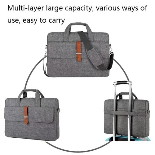 Sacoche Ordinateur Portable 17 Pouces Grise Résistante Étanche Multi-Fonction Noir YONIS