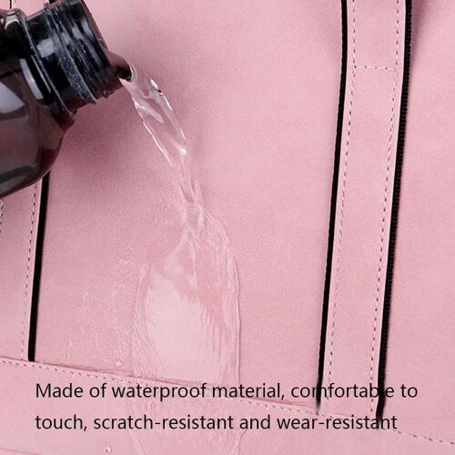 Sacoche Ordinateur Portable Étanche Antichoc 15 Pouces Cuir PU Gris Clair Rose YONIS