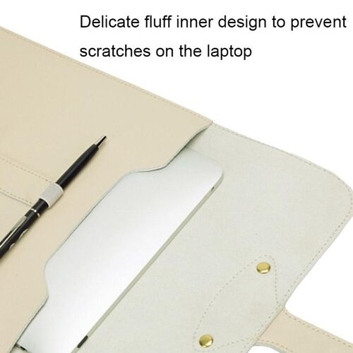 Sacoche Ordinateur Portable 14 Pouces Cuir Imperméable Anti-Choc Design Élégant Orange YONIS