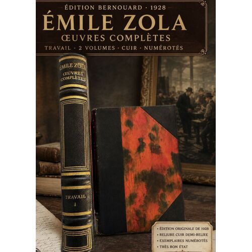 Travail Émile Zola 1928 2 Tomes Cuir Numérotés