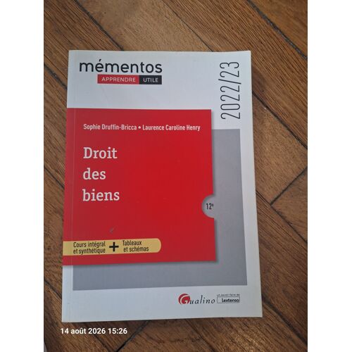 Mémentos Droit Des Biens 2022/23