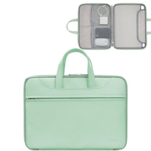 Sacoche Pour Ordinateur Portable 13 À 13,3 Pouces En Similicuir Imperméable Vert YONIS
