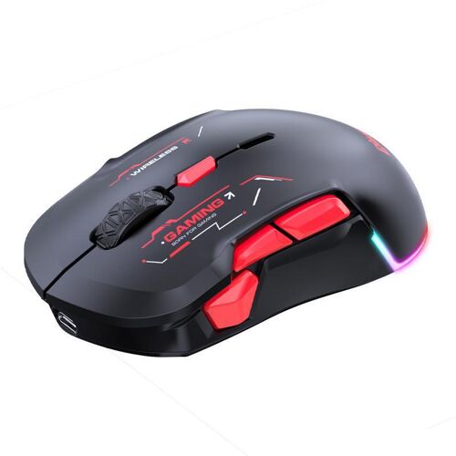 Souris Gamer 3 Modes 10000 DPI 10 Touches Programmables RGB Rouge YONIS