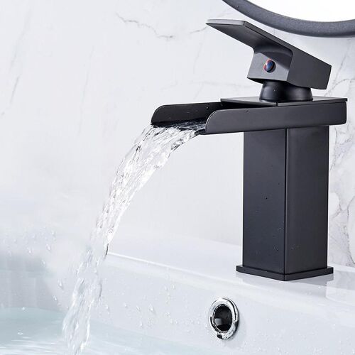 Robinet De Lavabo Monotrou À Bec Large Sans Éclaboussures Cartouche Céramique YONIS