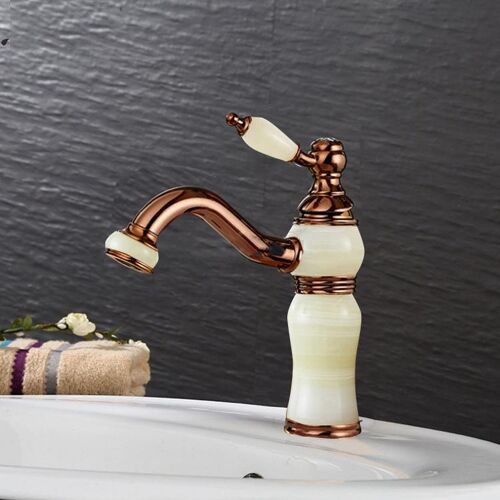 Robinet De Lavabo En Cuivre Plaqué Or Rotatif À 360° Eau Chaude Et Froide YONIS