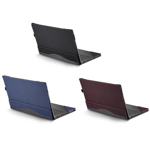Sacoche Ordinateur Portable Cuir Anti-Choc Avec Support Bleu Foncé Bleu Foncé YONIS