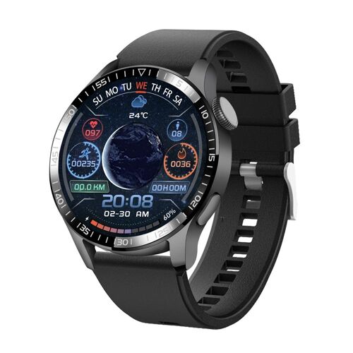 Montre Connectée Appels Bluetooth Suivi Cardiaque et Oxygène Sanguin IP68 Black Silicone YONIS