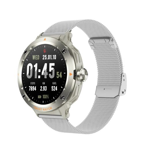 Montre Connectée 2 En 1 Avec Écouteurs Bluetooth Appels NFC Santé Gris YONIS