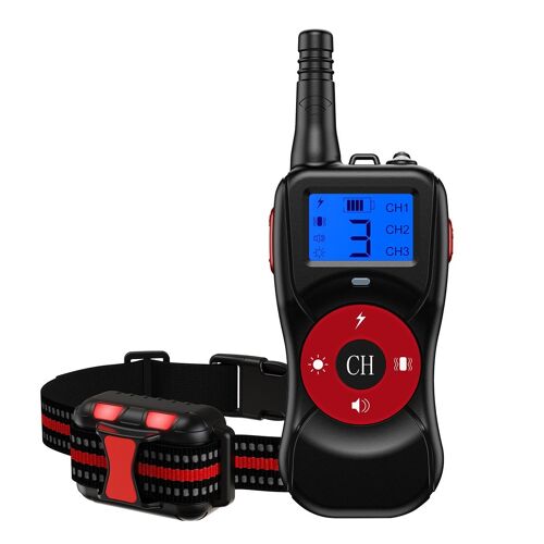 Collier De Dressage Pour Chien Télécommandé Étanche Ipx7 Portée 500 M Rouge Yonis