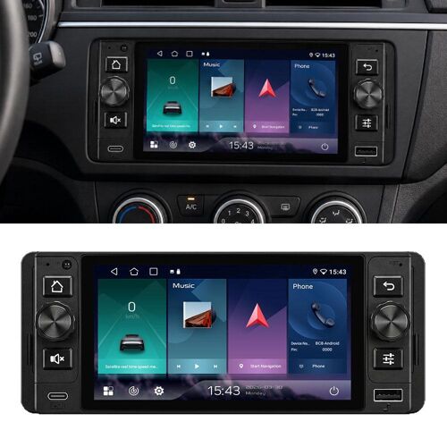Autoradio 1 DIN Android 15 5 Pouces Navigation CarPlay Android Auto Sans Fil YONIS