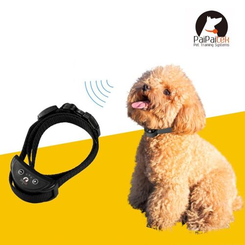 Collier Anti Aboiement Rechargeable Pour Chien Taille S Sensibilité Réglable Sur 5 Niveaux Noir Yonis