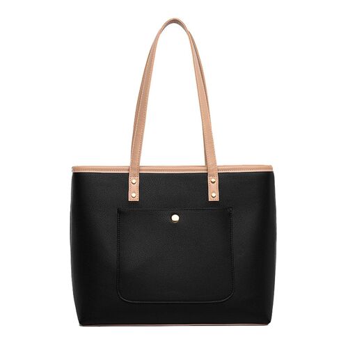 Sac Cabas Pour Ordinateur Portable 13.3/14 Pouces En Cuir PU Antichoc Noir YONIS