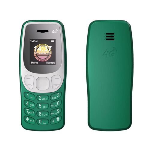 Mini Téléphone 4G Double SIM Bluetooth MP3 Écran 0.85 Pouce Vert YONIS