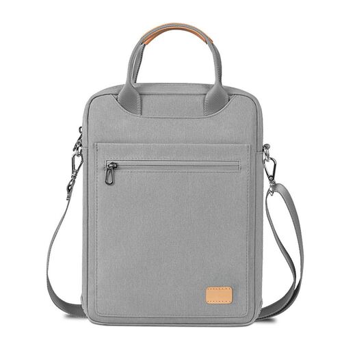 Sacoche Ordinateur Portable et Tablette 11 Pouces en Nylon Déperlant Bandoulière Gris YONIS