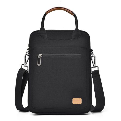 Sacoche Ordinateur Portable et Tablette 11 Pouces en Nylon Déperlant Bandoulière Noir YONIS