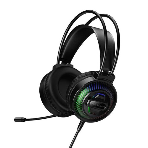 Casque de Jeu 40 mm USB et 3.5 mm avec Microphone Éclairage Tricolore YONIS