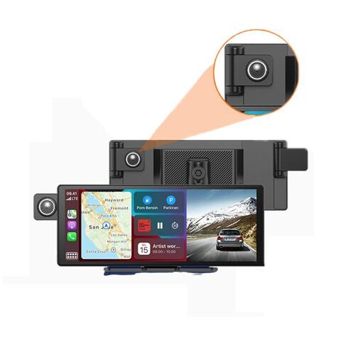 Caméra Embarquée Double Avec Écran CarPlay Sans Fil Vue Avant Habitacle YONIS