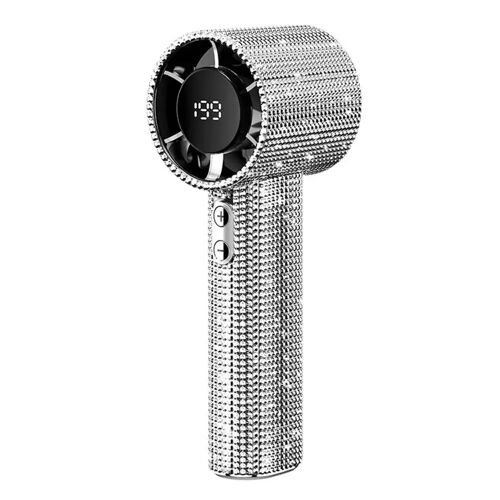 Mini Ventilateur Portable à Strass 199 Vitesses Silencieux LED Blanc YONIS