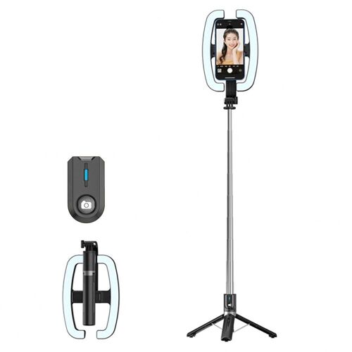 Trépied pour Téléphone avec Anneau Lumineux Réglable et Télécommande Rechargeable YONIS