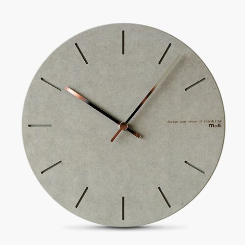 Horloge Murale 28 cm à Quartz Silencieuse Design Minimaliste Gris YONIS