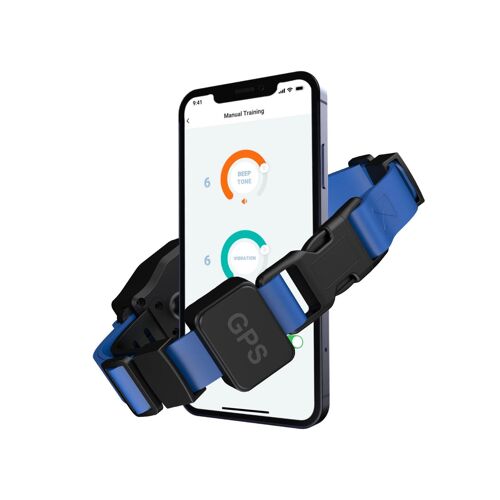Collier Gps Pour Chien Avec Clôture Électronique Personnalisable Par Application Bleu Yonis
