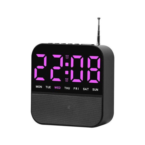 Radio Réveil Numérique LED à Double Alarme Radio FM et Recharge USB Rose YONIS