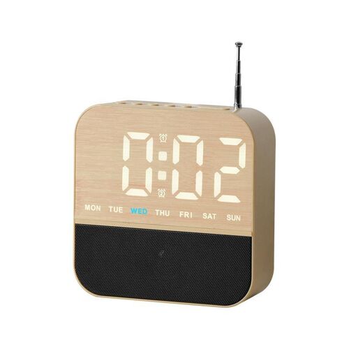 Radio Réveil Numérique LED à Double Alarme Radio FM et Recharge USB Jaune YONIS