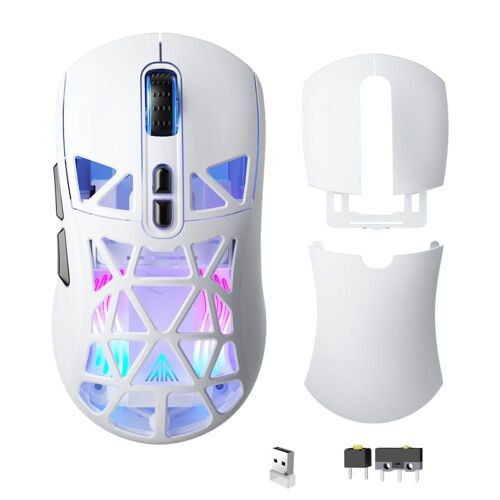 Souris Triple Mode 63 g Bluetooth 5.1 10000 DPI Autonomie 70 h Blanc YONIS
