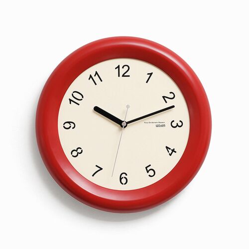 Horloge Murale Vintage 30 cm Rouge Silencieuse à Quartz Pour Salon YONIS