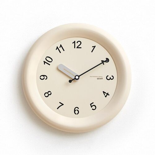 Horloge Murale Vintage Silencieuse 30 cm à Quartz Cadre 3D Beige YONIS