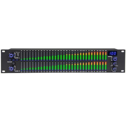 Égaliseur Audio Numérique 2U 2x31 Bandes pour Karaoké avec Réduction du Bruit Noir YONIS