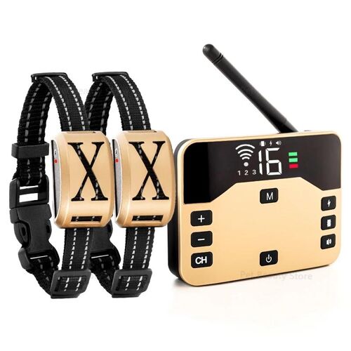 Collier De Dressage Pour Chien Clôture Électronique Sans Fil 10 À 300 M Ipx7 Or Yonis