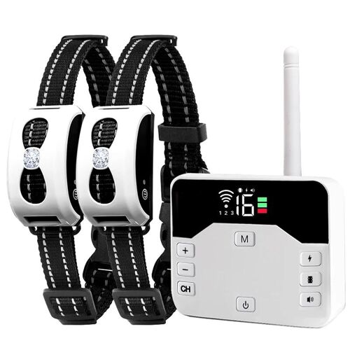 Collier De Dressage Pour Chien Clôture Électronique Sans Fil 10 À 300 M Ipx7 Blanc Yonis