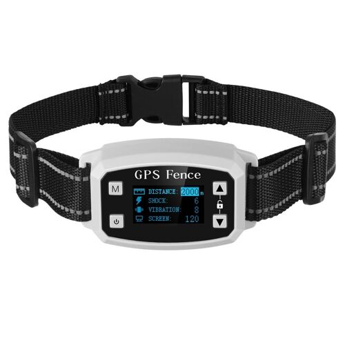 Collier De Dressage Gps Pour Chien Écran Oled Portée 2000 M Étanche Ipx6 Blanc Yonis