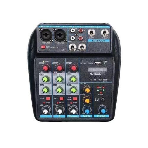 Table De Mixage Audio 4 Canaux Avec Réverbération Bluetooth Et Sortie Casque YONIS