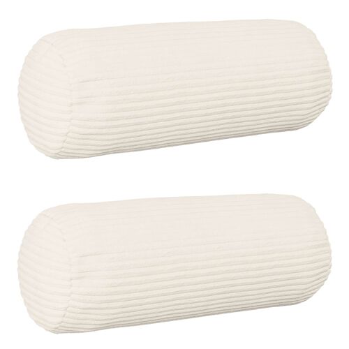 Vidaxl Housse De Coussin 2 Pcs Heerlen Crème Ø 15 X 40 Cm