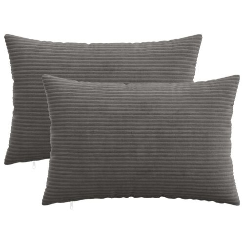 Vidaxl Housse De Coussin 2 Pcs Heerlen Gris Foncé 50 X 70 Cm