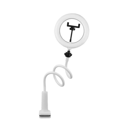 Support Flexible avec Anneau Lumineux LED 8 Pouces pour Selfie 120 LED 10 Niveaux Blanc YONIS