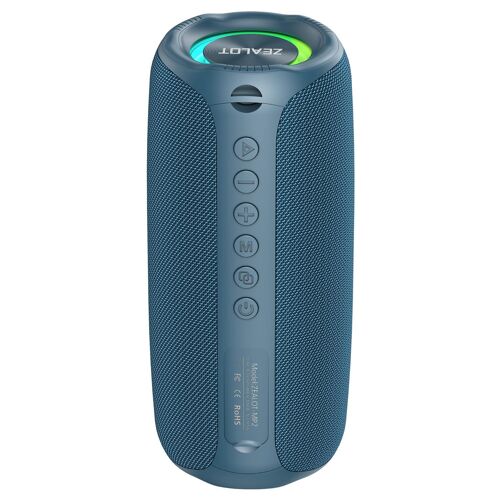 Enceinte Bluetooth Portable 20 W RGB Pour Extérieur Basses Renforcées 4 à 5 h Bleu YONIS