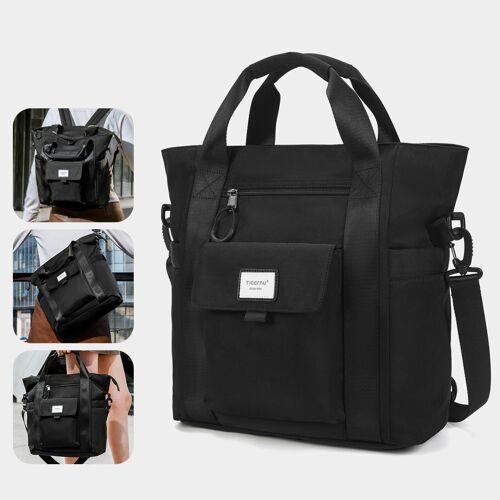Sac À Dos Convertible 3 En 1 Pour Ordinateur 14 Pouces Léger Résistant À L'Eau Noir YONIS