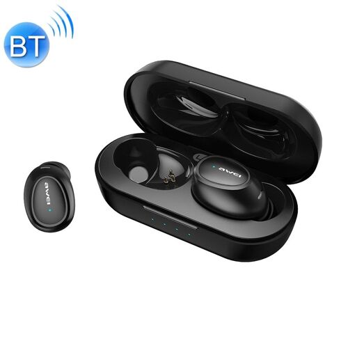 Écouteurs de Sport Sans Fil TWS Bluetooth 5.0 IPX4 avec Boîtier de Recharge Noir YONIS