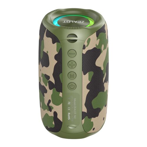 Enceinte Bluetooth Portable 8 W pour Extérieur avec Éclairage RGB Camouflage YONIS