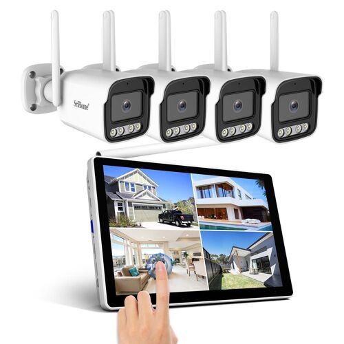 Kit De Vidéosurveillance WiFi 5MP 4 Canaux Avec Écran Tactile IP66 YONIS
