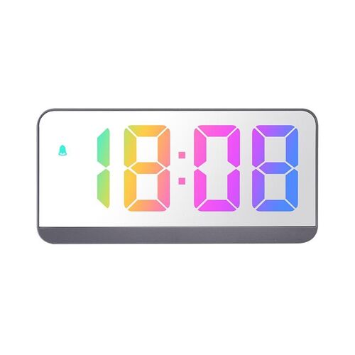 Réveil Électronique LED à Grand Écran Avec Commande Vocale Date et Température Gris YONIS