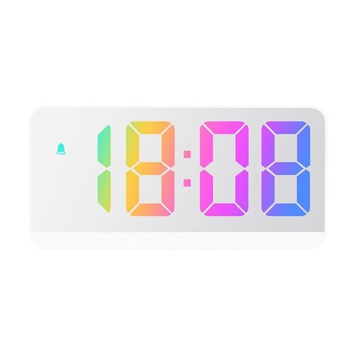 Réveil Électronique LED à Grand Écran Avec Commande Vocale Date et Température Blanc YONIS