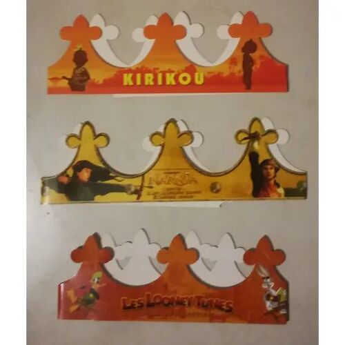 Lot 3 Couronnes De Galette Des Rois : Kirikou, Narnia, Les Looney Tunes